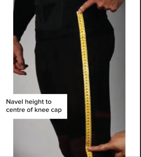 How to measure navel to knee