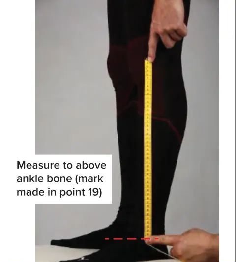 How to measure knee to ankle