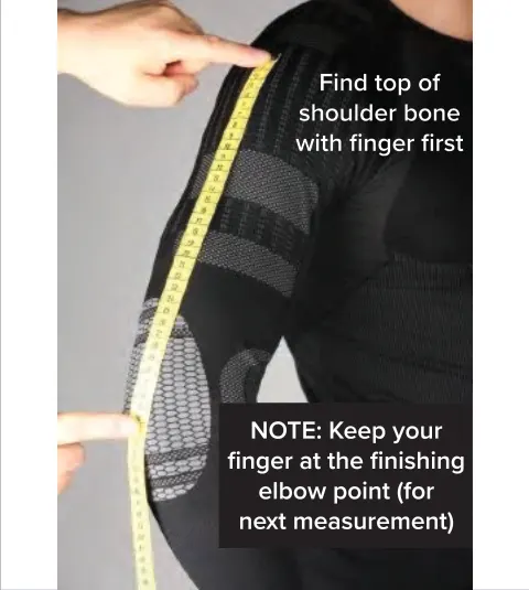 How to measure shoulder to elbow